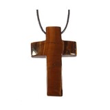 Tijgeroog hanger kruis doorboord Tijgeroog hanger kruis doorboord