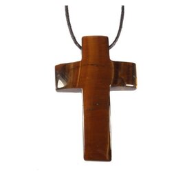 Tijgeroog hanger kruis doorboord Tijgeroog hanger kruis doorboord