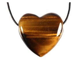 Tijgeroog hanger hart doorboord