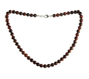 Tijgeroog (rood) ketting 8 mm kralen