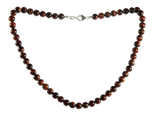Tijgeroog (rood) ketting 8 mm kralen Tijgeroog (rood) ketting 8 mm kralen