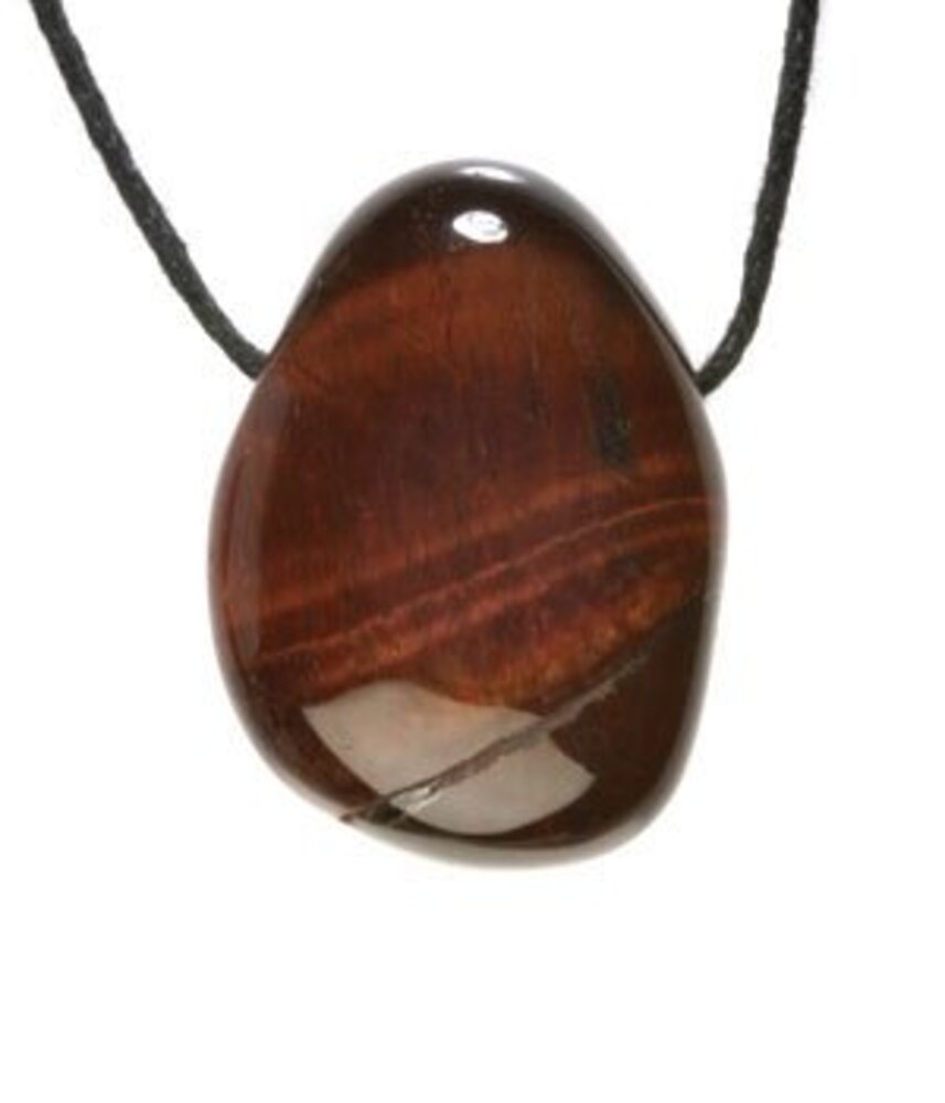 Tijgeroog (rood) hanger doorboord