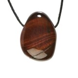 Tijgeroog (rood) hanger doorboord Tijgeroog (rood) hanger doorboord