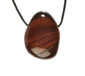 Tijgeroog (rood) hanger doorboord