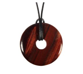 Tijgeroog (rood) hanger donut 3 cm Tijgeroog (rood) hanger donut 3 cm