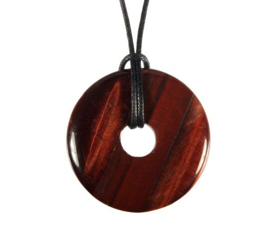 Tijgeroog (rood) hanger donut 3 cm Tijgeroog (rood) hanger donut 3 cm