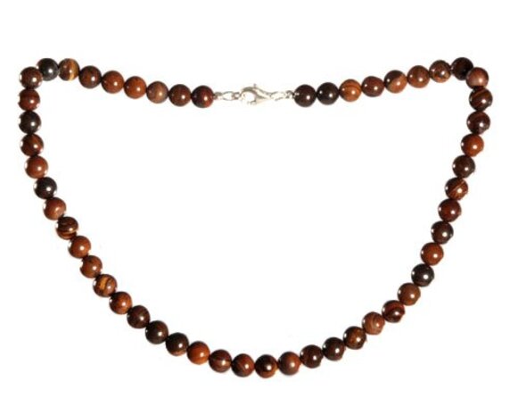 Tijgerijzer ketting 8 mm kralen