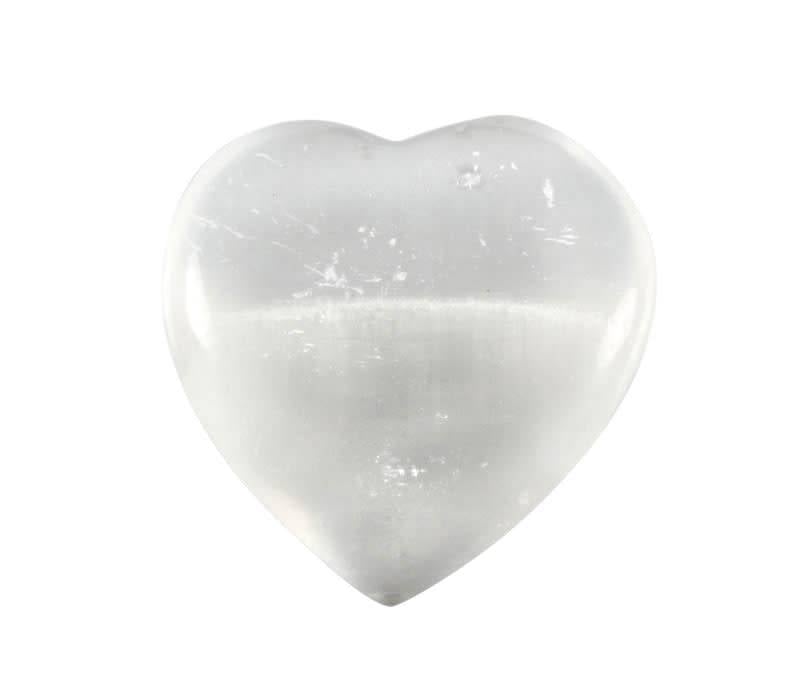 Seleniet edelsteen hart 4 cm