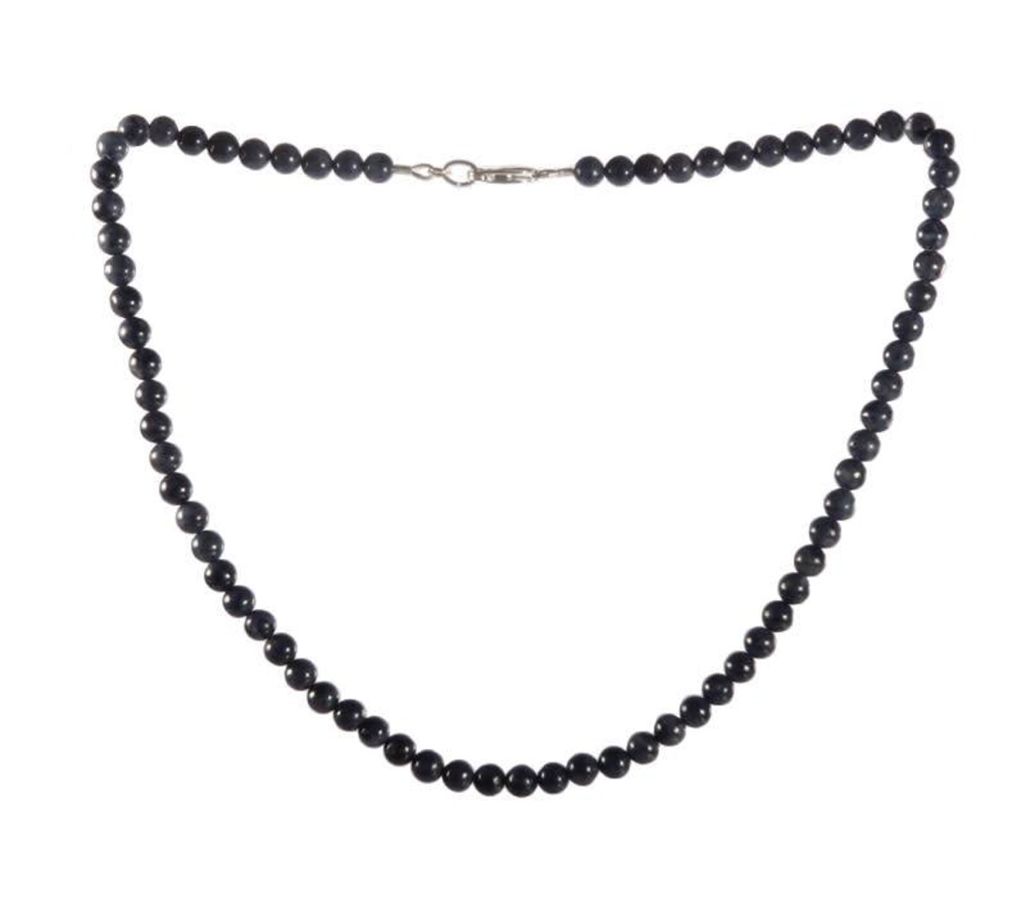 Saffier ketting 6 mm kralen