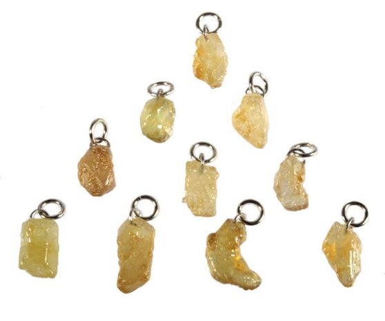 Saffier (geel) hanger ruw klein Saffier (geel) hanger ruw klein