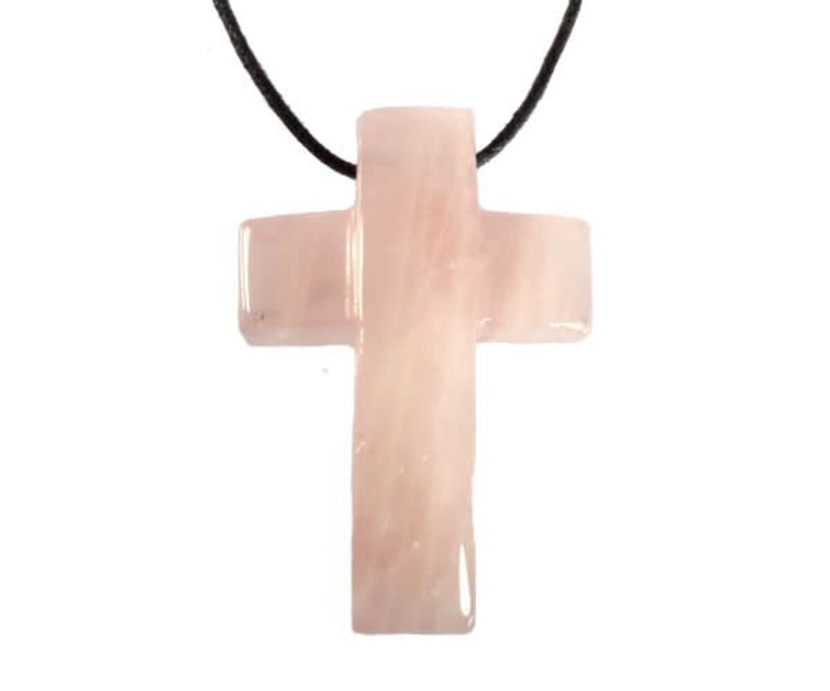 Rozenkwarts hanger kruis doorboord