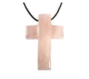 Rozenkwarts hanger kruis doorboord
