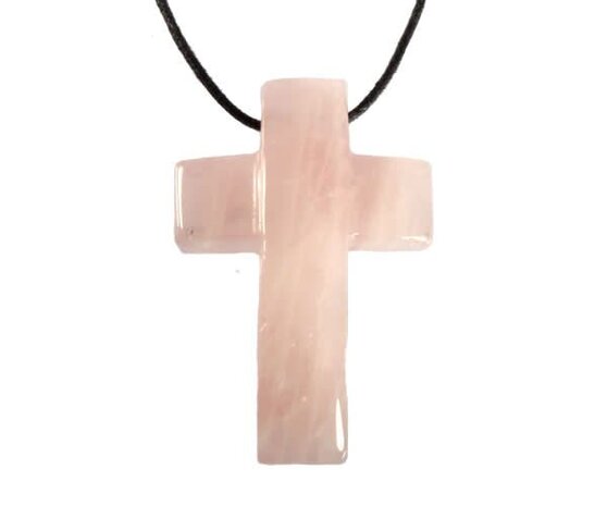 Rozenkwarts hanger kruis doorboord