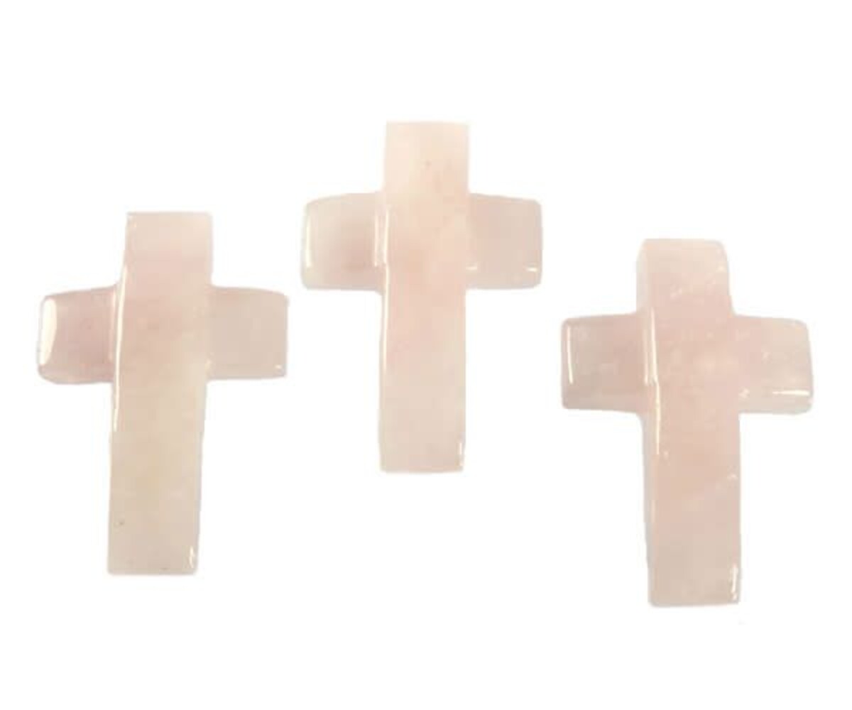 Rozenkwarts hanger kruis doorboord