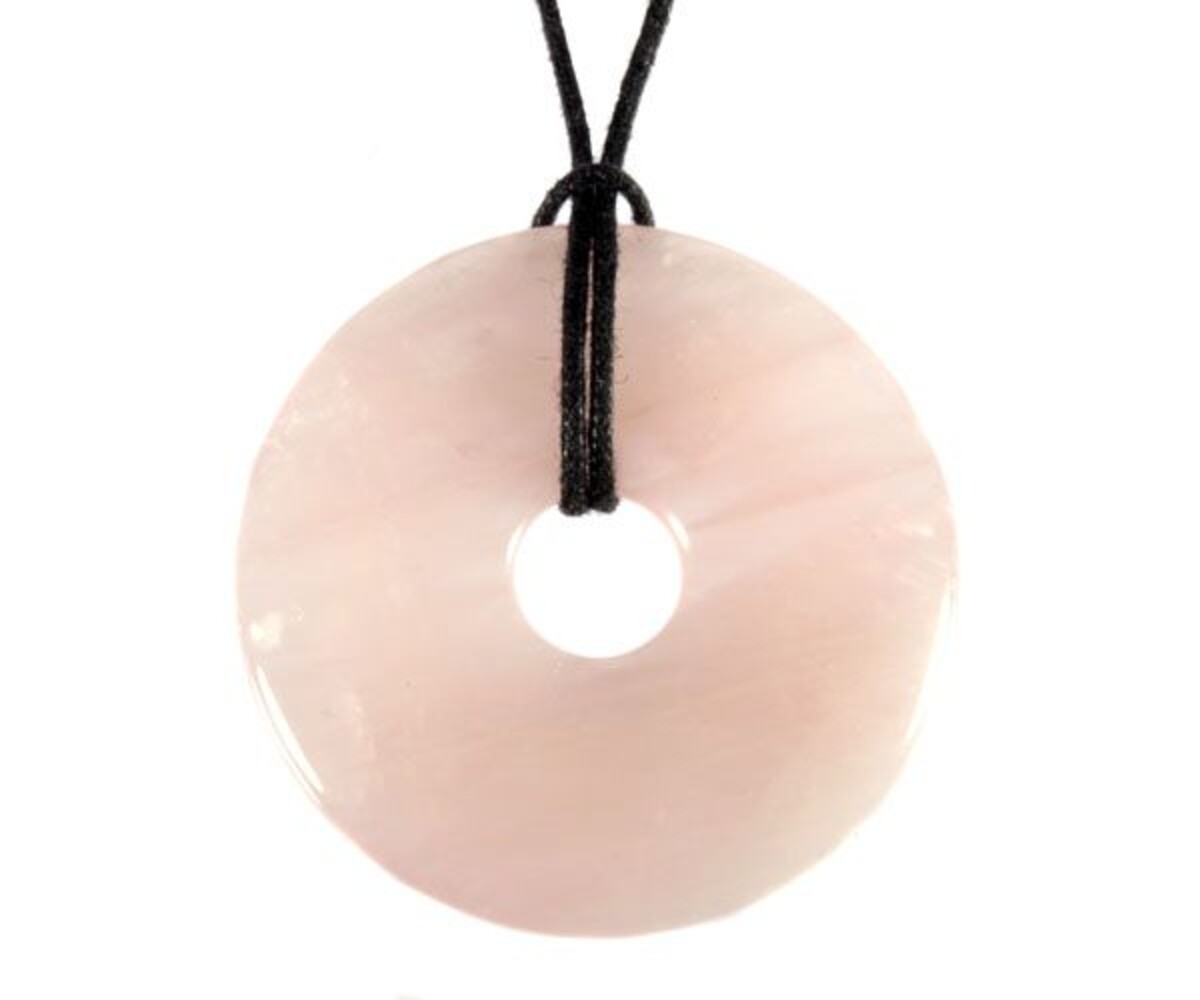 Rozenkwarts hanger donut 4 cm Rozenkwarts hanger donut 4 cm