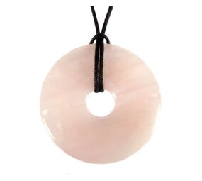 Rozenkwarts hanger donut 4 cm Rozenkwarts hanger donut 4 cm