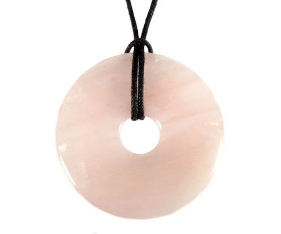 Rozenkwarts hanger donut 4 cm Rozenkwarts hanger donut 4 cm