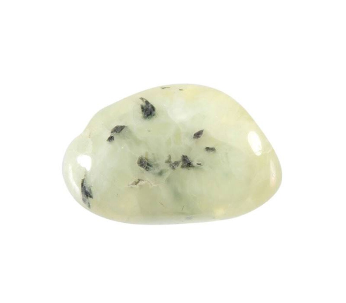 Prehniet met toermalijn steen getrommeld 5 - 10 gram Prehniet met toermalijn steen getrommeld 5 - 10 gram