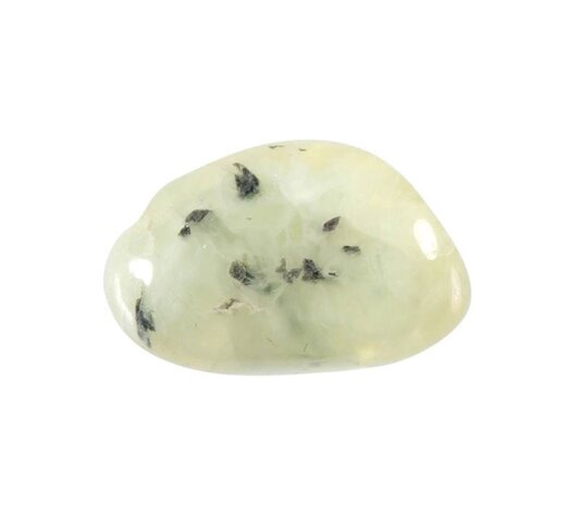 Prehniet met toermalijn steen getrommeld 5 - 10 gram Prehniet met toermalijn steen getrommeld 5 - 10 gram