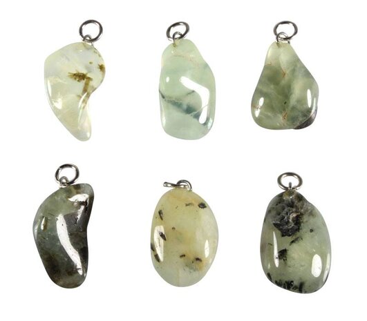 Prehniet met toermalijn hanger Prehniet met toermalijn hanger