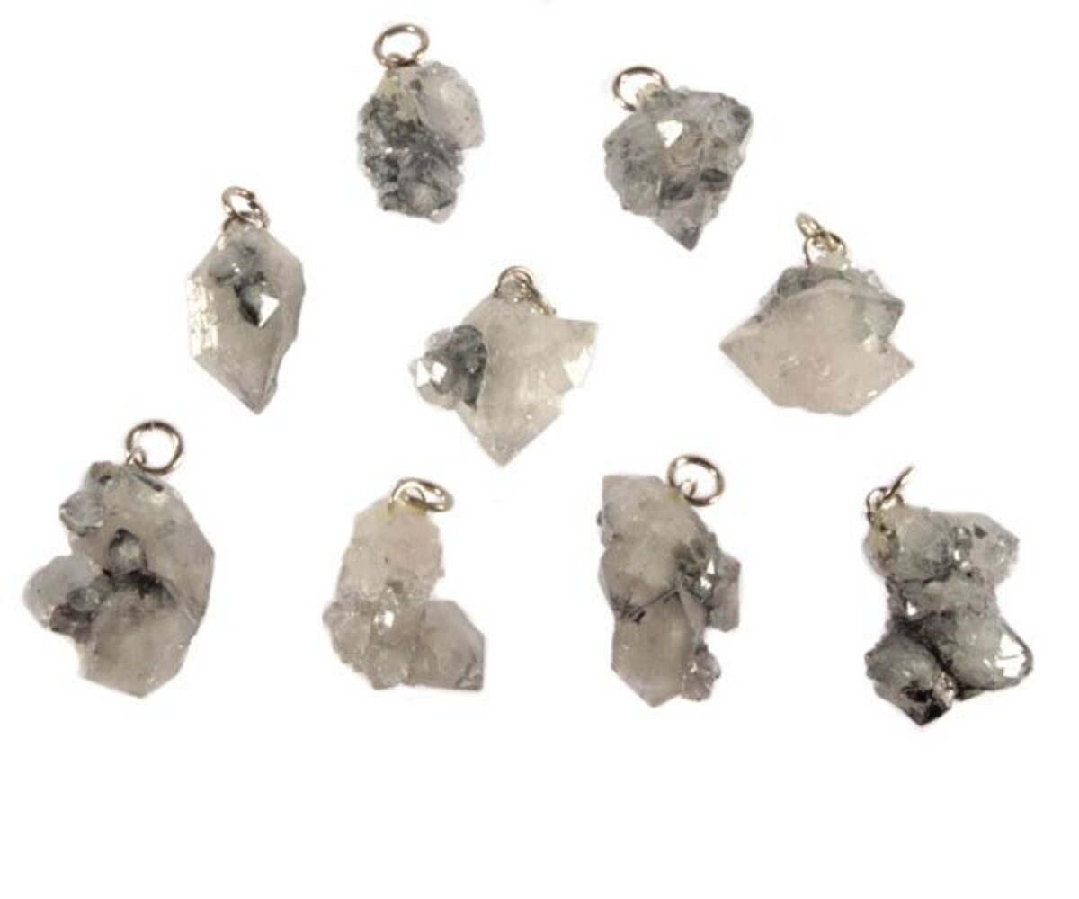 Plumosiet in kwarts hanger