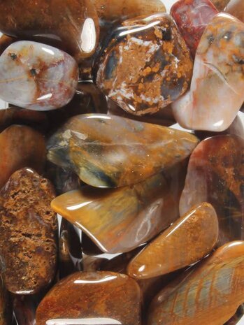 Pietersiet (bruin) steen getrommeld 2 - 5 gram Pietersiet (bruin) steen getrommeld 2 - 5 gram