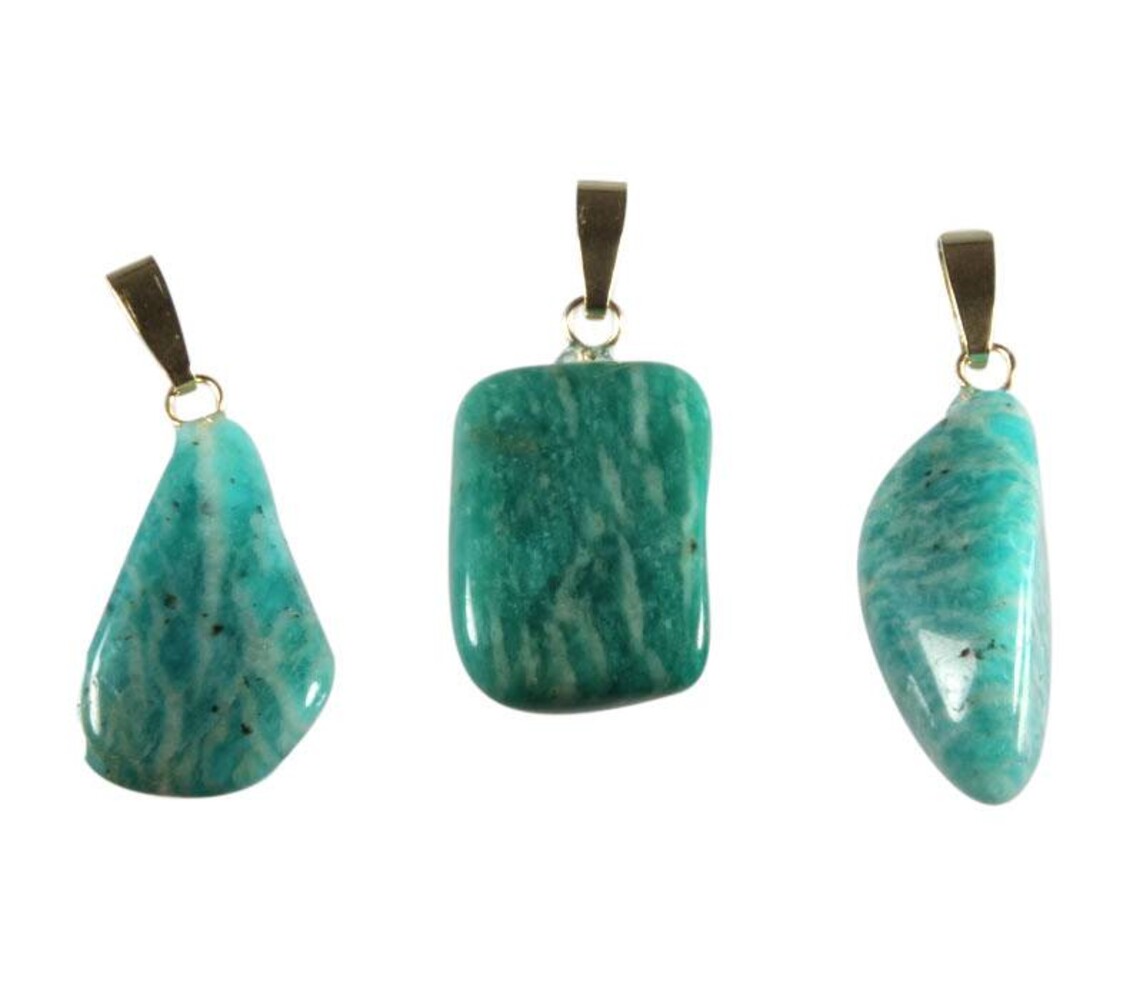 Amazoniet (Russisch) hanger met 14k gouden oogje Amazoniet (Russisch) hanger met 14k gouden oogje