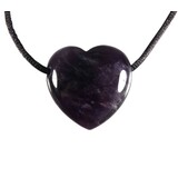 Amethist (donker) hanger hart doorboord Amethist (donker) hanger hart doorboord