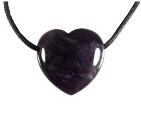 Amethist (donker) hanger hart doorboord Amethist (donker) hanger hart doorboord