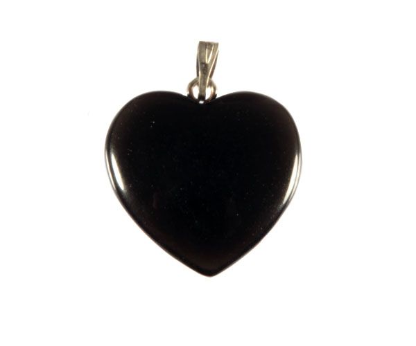 Obsidiaan (zwart) hanger hart 20 mm