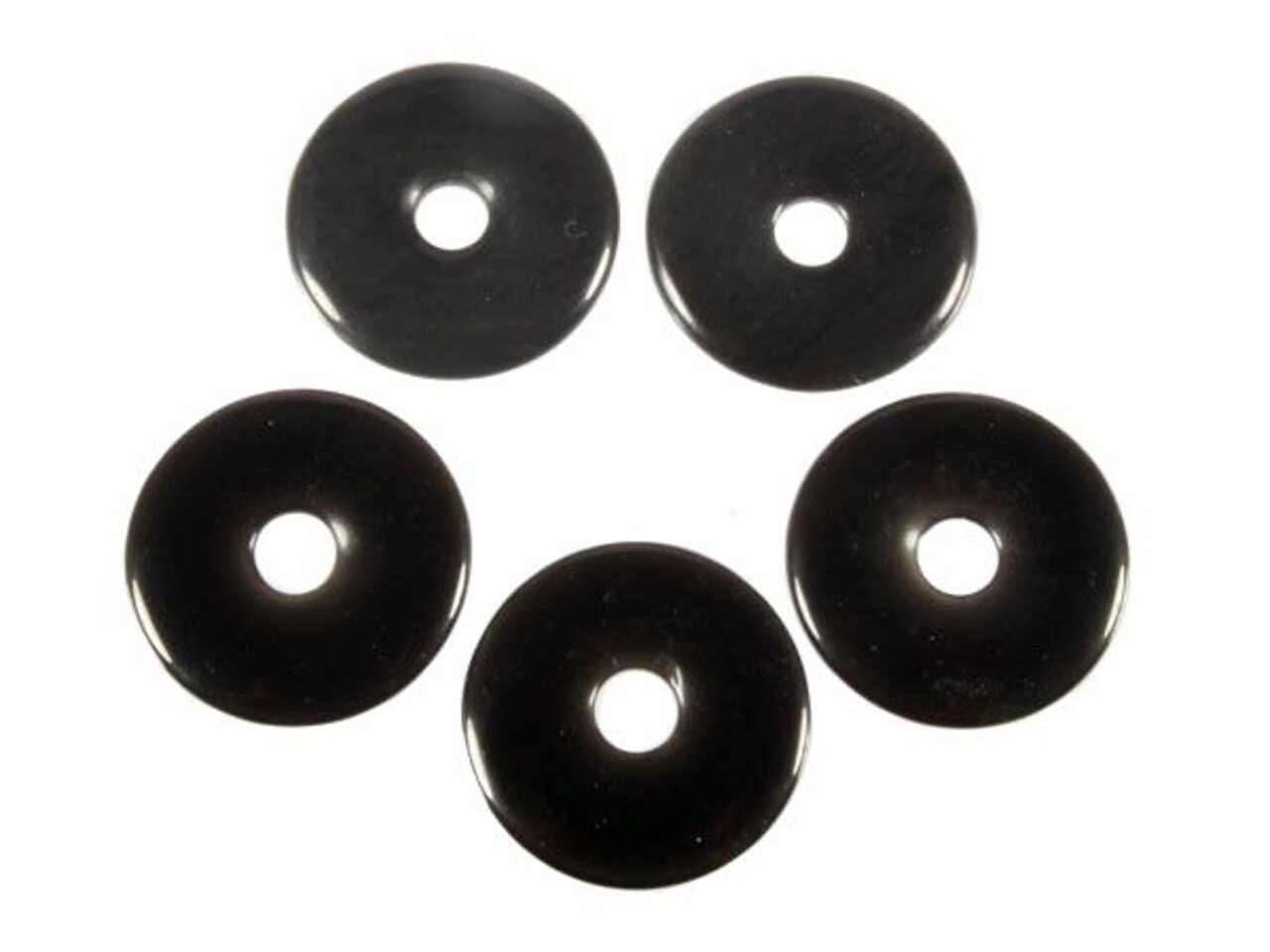 Obsidiaan (zwart) hanger donut 3 cm Obsidiaan (zwart) hanger donut 3 cm