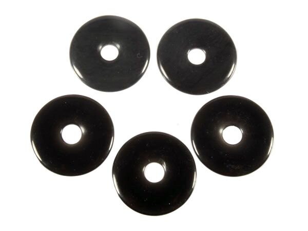 Obsidiaan (zwart) hanger donut 3 cm Obsidiaan (zwart) hanger donut 3 cm
