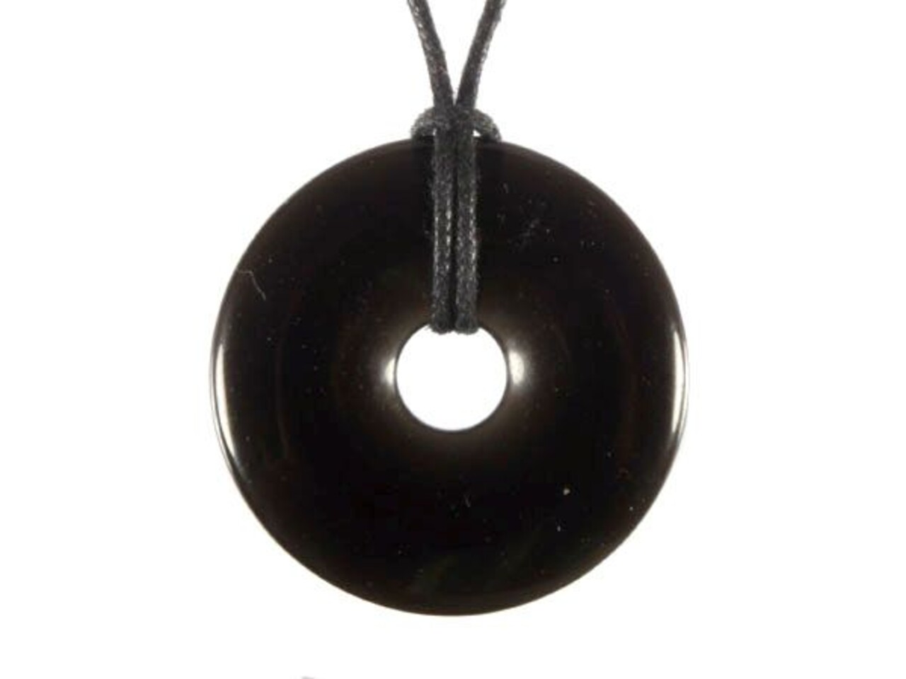 Obsidiaan (zwart) hanger donut 3 cm Obsidiaan (zwart) hanger donut 3 cm