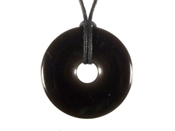 Obsidiaan (zwart) hanger donut 3 cm Obsidiaan (zwart) hanger donut 3 cm