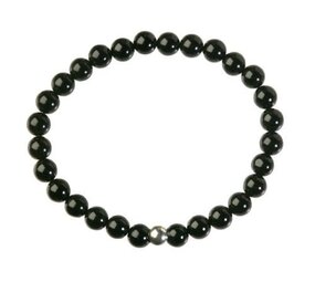 Obsidiaan (zwart) armband 18 cm | 6 mm kralen