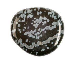 Obsidiaan (sneeuwvlok) steen plat gepolijst