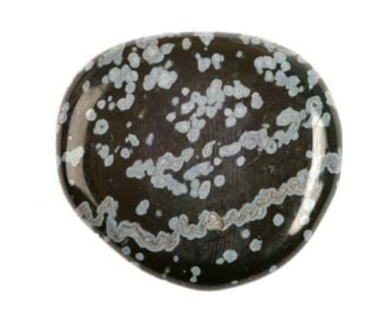 Obsidiaan (sneeuwvlok) steen plat gepolijst