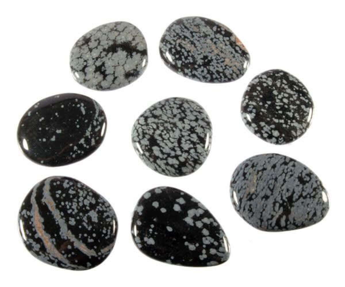 Obsidiaan (sneeuwvlok) steen plat gepolijst