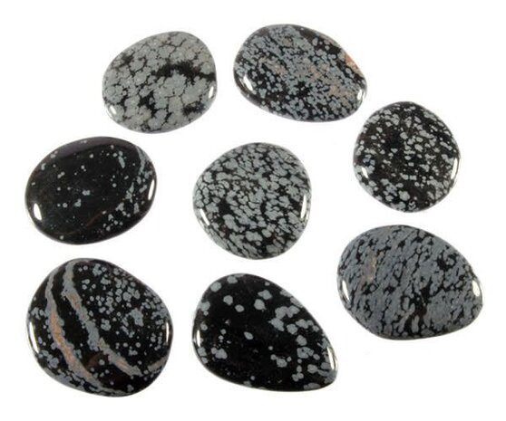 Obsidiaan (sneeuwvlok) steen plat gepolijst