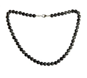 Obsidiaan (sneeuwvlok) ketting 8 mm kralen