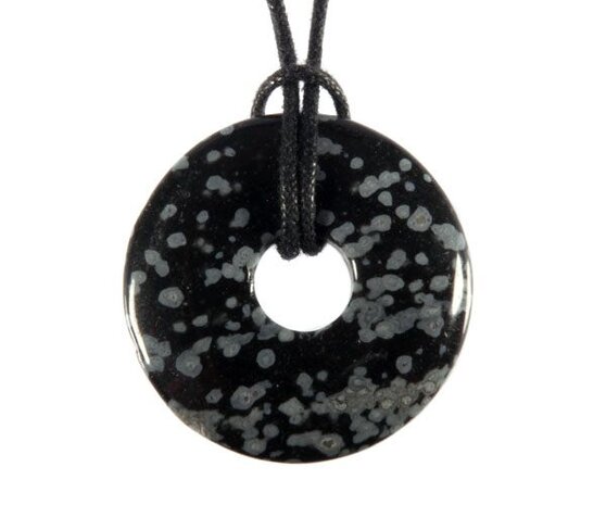 Obsidiaan (sneeuwvlok) hanger donut 3 cm Obsidiaan (sneeuwvlok) hanger donut 3 cm
