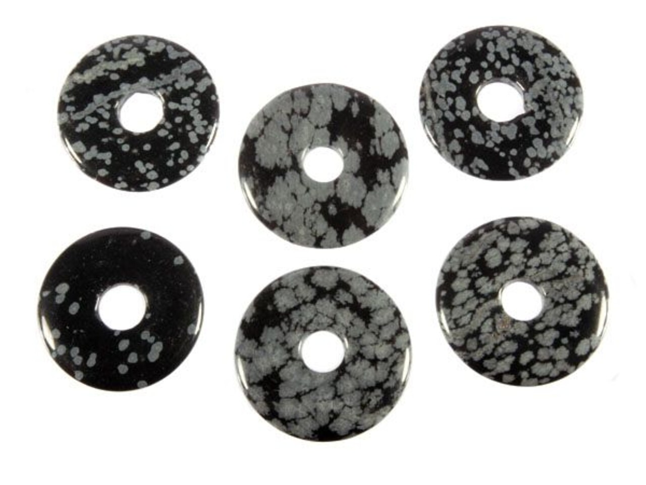 Obsidiaan (sneeuwvlok) hanger donut 3 cm Obsidiaan (sneeuwvlok) hanger donut 3 cm