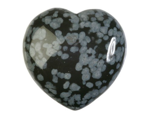Obsidiaan (sneeuwvlok) edelsteen hart 3 cm