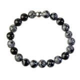 Obsidiaan (sneeuwvlok) armband 20 cm | 8 mm kralen Obsidiaan (sneeuwvlok) armband 20 cm | 8 mm kralen