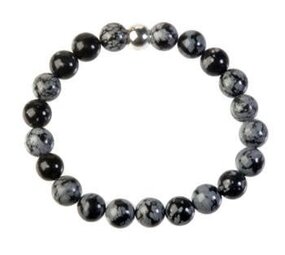 Obsidiaan (sneeuwvlok) armband 18 cm | 8 mm kralen Obsidiaan (sneeuwvlok) armband 18 cm | 8 mm kralen