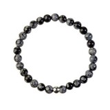 Obsidiaan (sneeuwvlok) armband 18 cm | 6 mm kralen Obsidiaan (sneeuwvlok) armband 18 cm | 6 mm kralen
