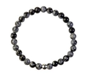 Obsidiaan (sneeuwvlok) armband 18 cm | 6 mm kralen Obsidiaan (sneeuwvlok) armband 18 cm | 6 mm kralen