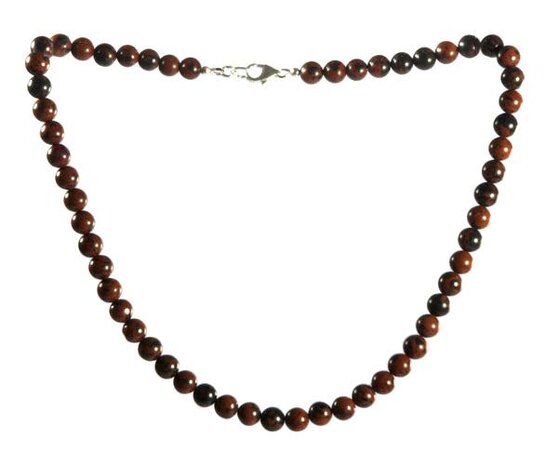 Obsidiaan (mahonie) ketting 8 mm kralen Obsidiaan (mahonie) ketting 8 mm kralen