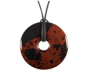 Obsidiaan (mahonie) hanger donut 4 cm