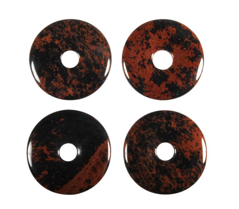Obsidiaan (mahonie) hanger donut 4 cm